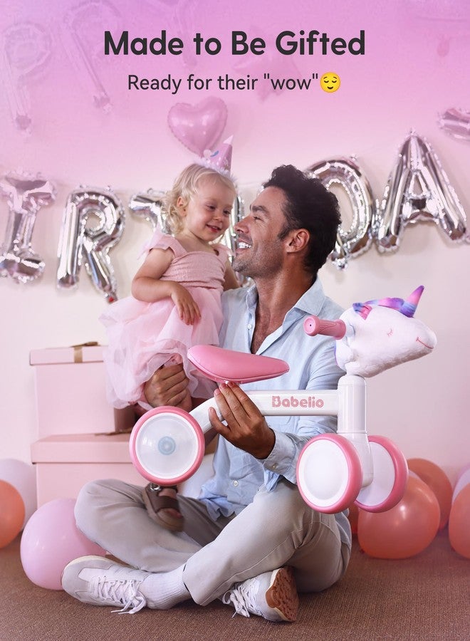 بابيليو دراجة التوازن يونيكورن ماجيك رايدر من بابيليو، هدية مثالية للفتيات من عمر سنة إلى سنتين - دراجة توازن للأطفال من عمر 12 إلى 24 شهرًا، عجلات بإضاءة ملونة، هدية عيد الميلاد الأول للفتيات، لون وردي - Image 4